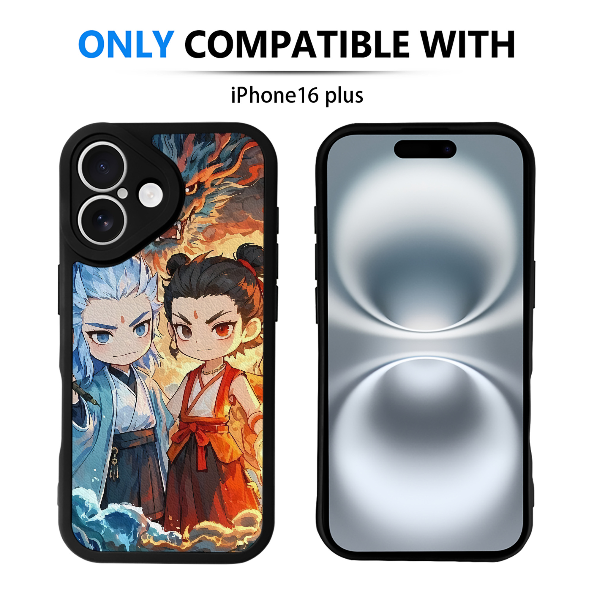 （画像用） Ne Zha 2 ナタ 魔童の大暴れ 【iPhone 16シリーズ対応】シリコンスマホケース（レザー調） 材質：シリコン